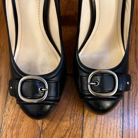 Coach Black Arista Buckle Stacked Heels, size 6 - Picture 9 of 11